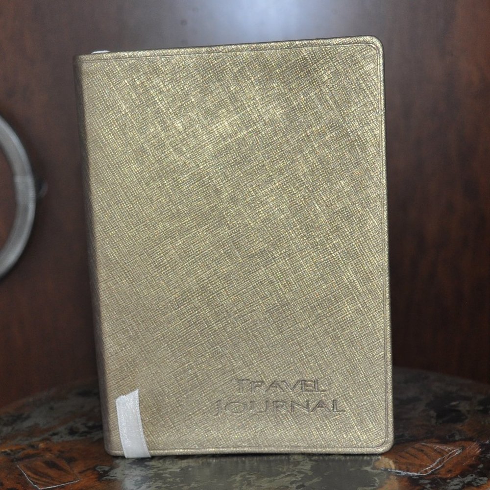 Donna Karan Gold Leather Travel Journal